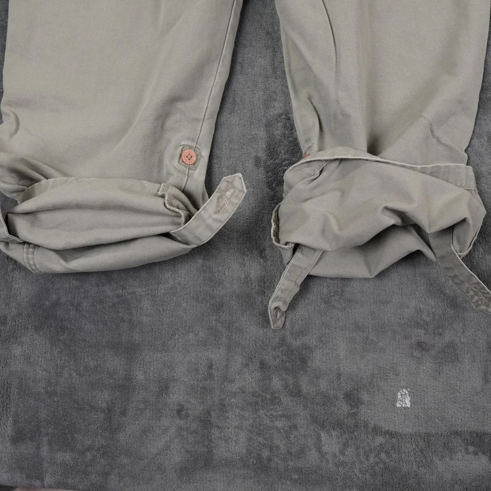 VTG North Face Canvas Cargo Pants Mens 36x30 Tan Roll Up Hem‎ Gorpcore Y2K 90s
